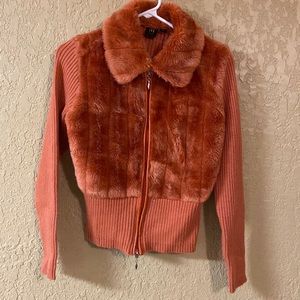 Milano Faux Fur Zip Up Sweater